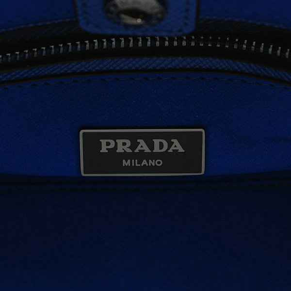 2014 Prada glace leather nubuck tote bag BN2618 royalblue&red - Click Image to Close
